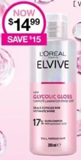 Priceline L'OREAL ELVIVE WITH GLYCOLIC ACID  200ml offer