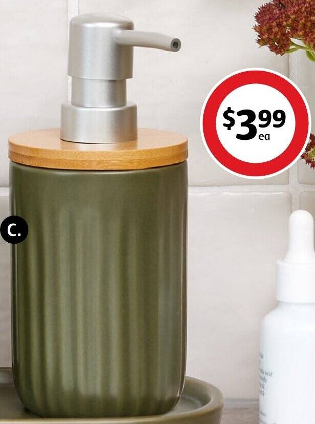 Casa Blanc Soap or Lotion Dispenser with Bamboo Lid offer at Coles