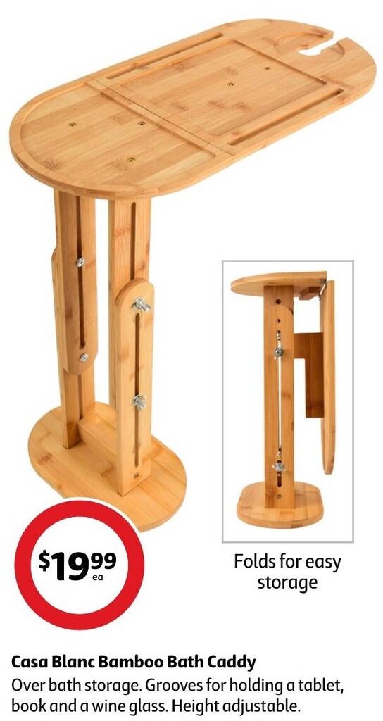 Casa Blanc Bamboo Bath Caddy offer at Coles