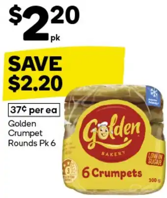 Woolworths Golden Crumpet Rounds Pk 6 offer