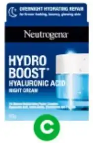 Neutrogena Hydro Boost Hyaluronic Acid Night Cream 50g offer at Woolworths