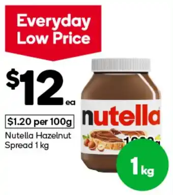 Woolworths Nutella Hazelnut Spread 1 kg offer