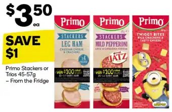 Woolworths Primo Stackers or Trios 45-57g offer