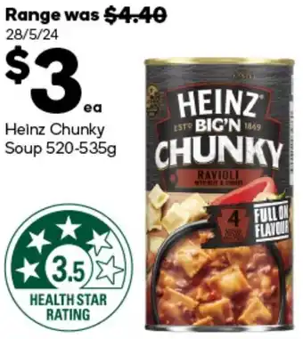 Woolworths Heinz Chunky Soup 520-535g offer