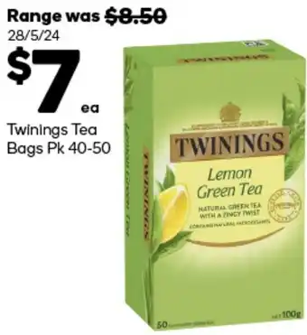 Woolworths Twinings Tea Bags Pk 40-50 offer