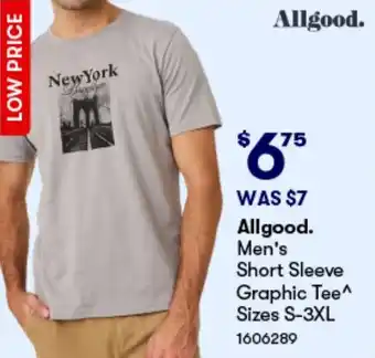 Woolworths Allgood. Men's Short Sleeve Graphic Tee Sizes S-3XL offer
