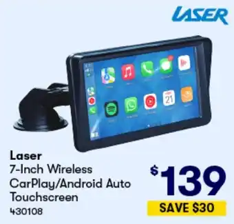 Woolworths Laser 7-Inch Wireless CarPlay/Android Auto Touchscreen offer