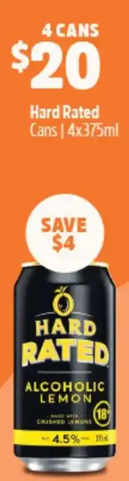 Woolworths Hard Rated Cans | 4x375ml offer