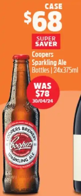 Woolworths Coopers Sparkling Ale Bottles | 24x375ml offer