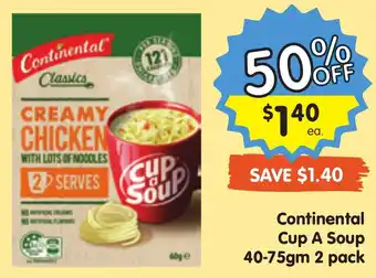Spar Continental Cup A Soup 40-75gm 2 pack offer