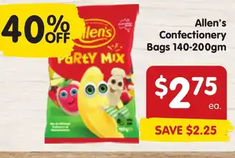 Spar Allen's Confectionery Bags 140-200gm offer