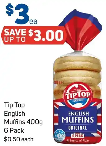 Foodland Tip Top English Muffins 400g offer