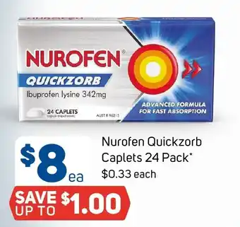 Foodland Nurofen Quickzorb Caplets 24 Pack offer