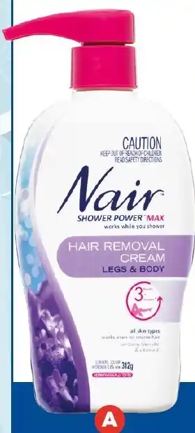 Foodland Nair Shower Power Max Hair Removal Cream 312g offer