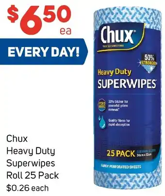 Foodland Chux Heavy Duty Superwipes Roll 25 Pack offer