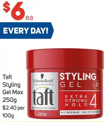 Foodland Taft Styling Gel Max 250g offer