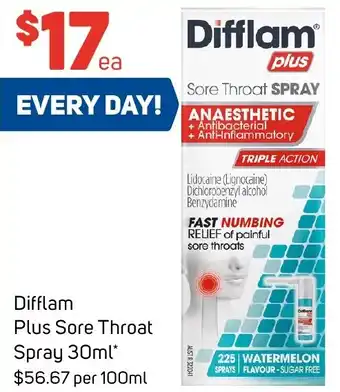 Foodland Difflam Plus Sore Throat Spray 30ml offer