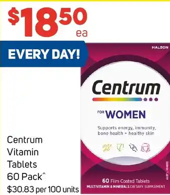 Foodland Centrum Vitamin Tablets 60 Pack offer