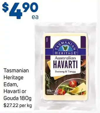 Foodland Tasmanian Heritage Edam, Havarti or Gouda 180g offer