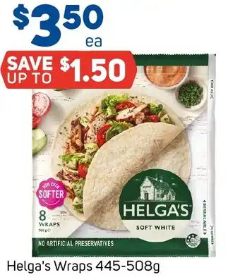 Foodland Helga's Wraps 445-508g offer