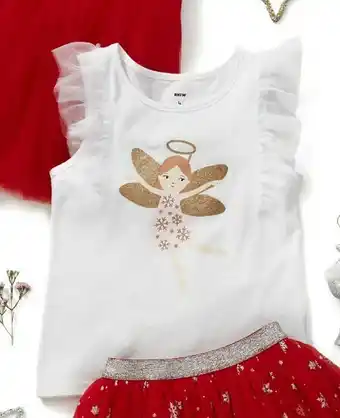 BIG W BIG W Kids Festive Tulle Sleeve Top offer