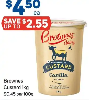 Foodland Brownes Custard 1kg offer