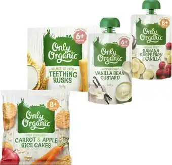 BIG W 25% off Only Organic Baby Food and Snacks offer
