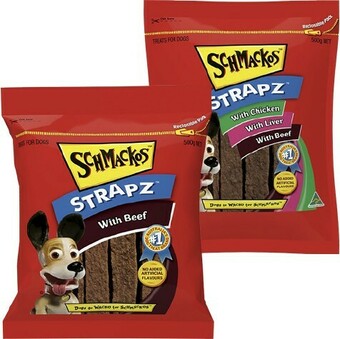 BIG W Schmackos Strapz Varieties 500g offer