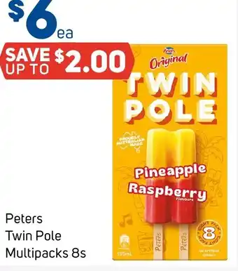 Foodland Peters Twin Pole Multipacks 8s offer