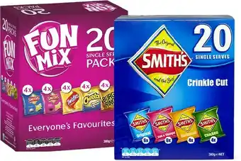 BIG W Smiths 20-Pack Chip Varieties 365g-380g offer