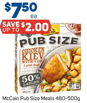 Foodland McCain Pub Size Meals 480-500g offer