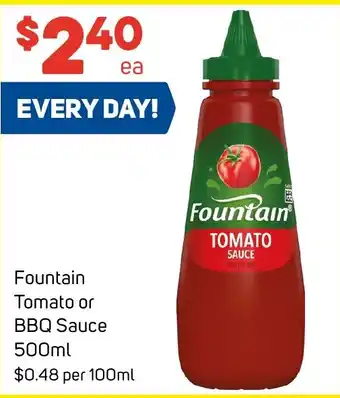 Foodland Fountain Tomato or BBQ Sauce 500ml offer