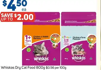 Foodland Whiskas Dry Cat Food 800g offer