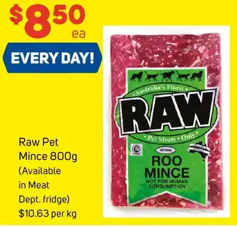 Foodland Raw Pet Mince 800g offer