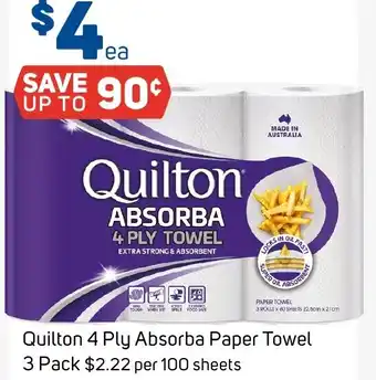 Foodland Quilton 4 Ply Absorba Paper Towel offer