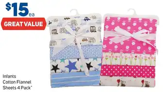 Infants Cotton Flannel Sheets 4 Pack