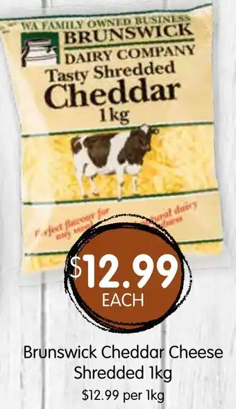 Spudshed Brunswick Cheddar Cheese Shredded 1kg offer