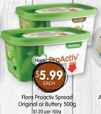 Spudshed Flora Proactiv Spread Original or Buttery 500g offer