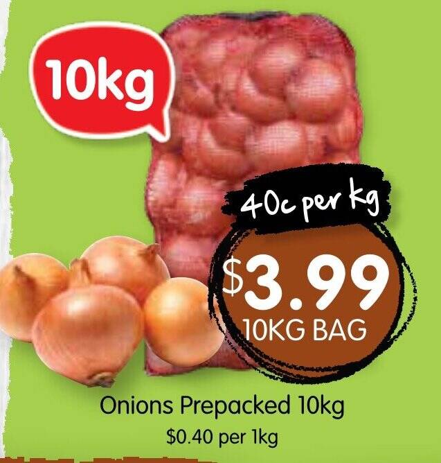 Onions Prepacked 10kg offer at Spudshed