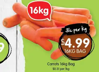 Spudshed Carrots 16kg Bag offer