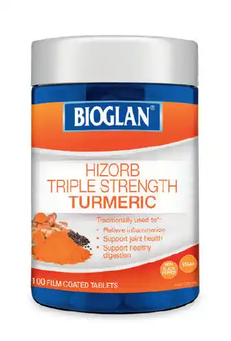 ePharmacy Bioglan hizorb triple strength turmeric 100 tablets offer