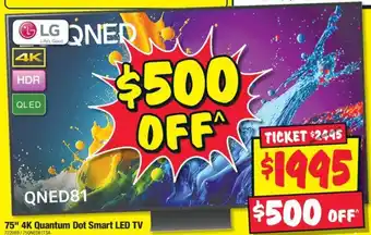 JB Hi-Fi 75" 4K Quantum Dot Smart LED TV offer