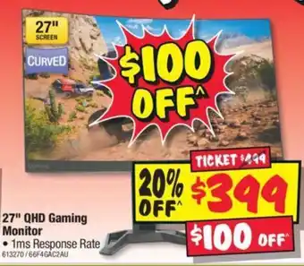 JB Hi-Fi 27" QHD Gaming Monitor offer