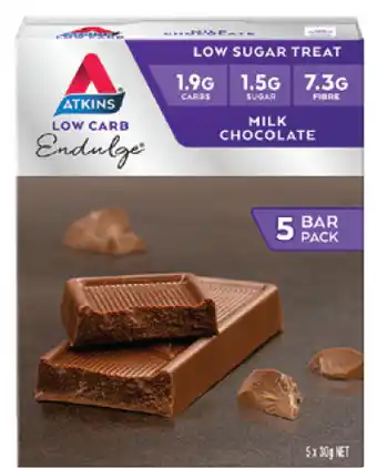 Atkins endulge milk choc 30g 5 pack