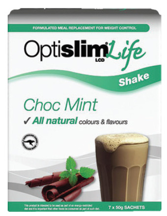 ePharmacy Optislim life shake choc mint 50g x 7 offer
