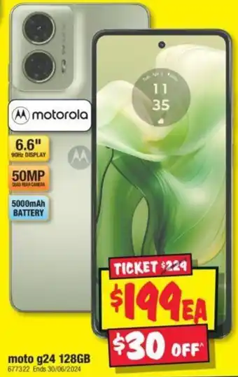 JB Hi-Fi moto g24 128GB offer