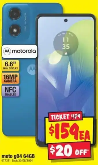 JB Hi-Fi moto g04 64GB offer