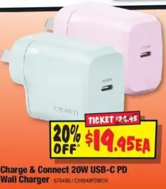 JB Hi-Fi Charge & Connect 20W USB-C PD Wall Charger offer
