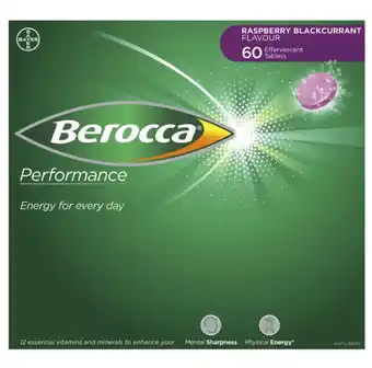 ePharmacy Berocca performance energy vitamin raspberry blackcurrant effervescent tablets 60 pack offer