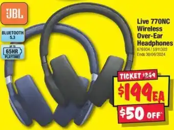 JB Hi-Fi Live 770NC Wireless Over-Ear Headphones offer